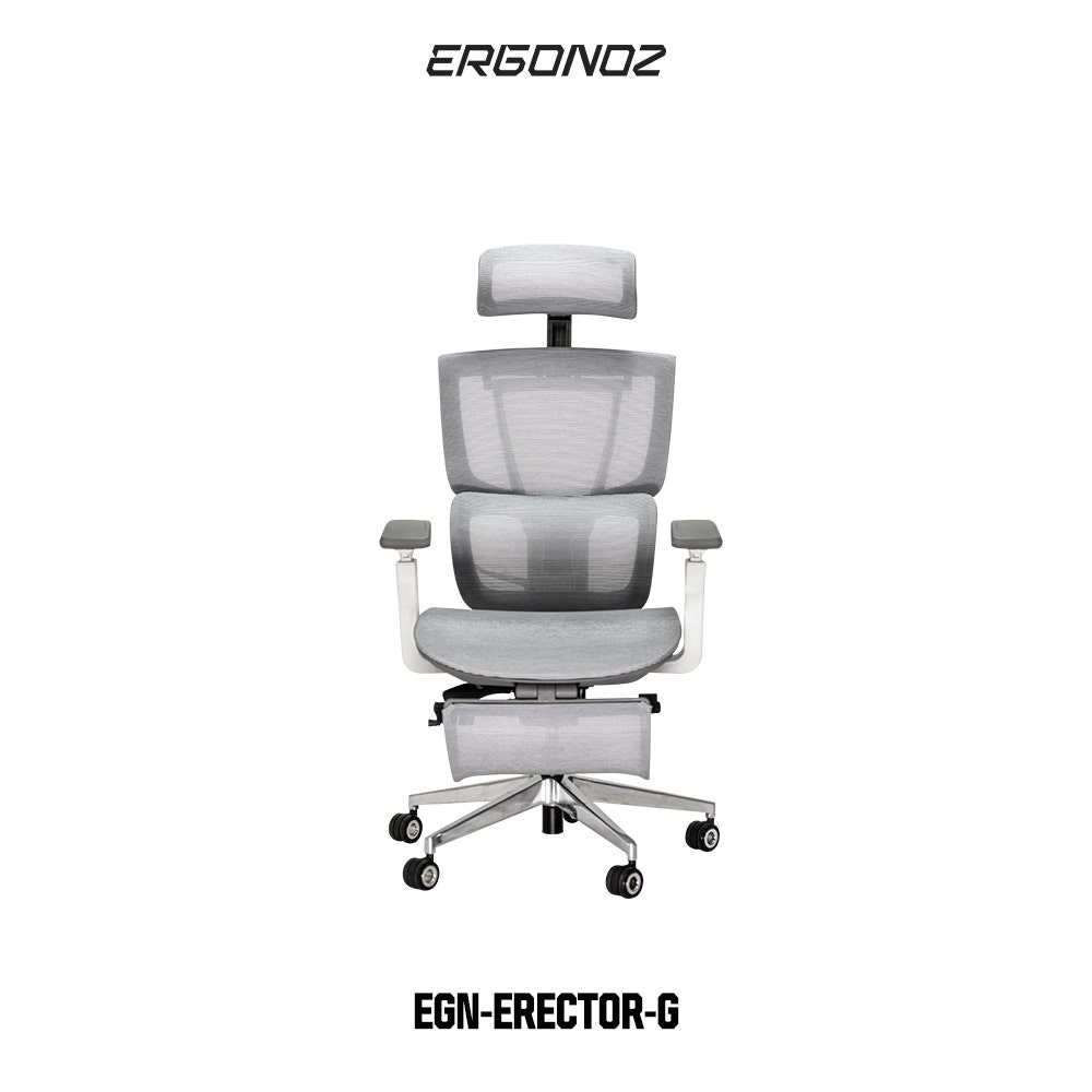 Ergonoz Erector Active Lumbar Ergonomic Chair (Light Gray)-1