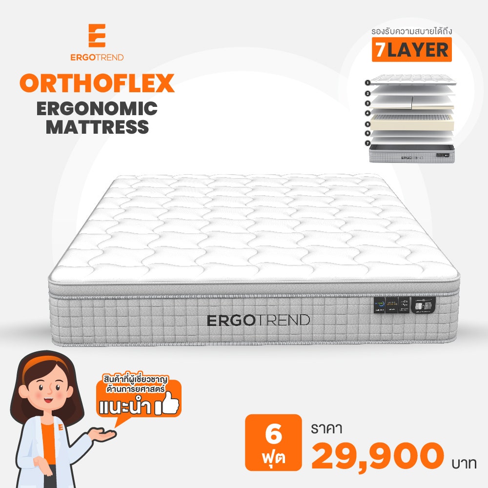 Ergotrend ORTHOFLEX ERGONOMIC MATTRESS รุ่น ที่นอน ORTHOFLEX 6FT