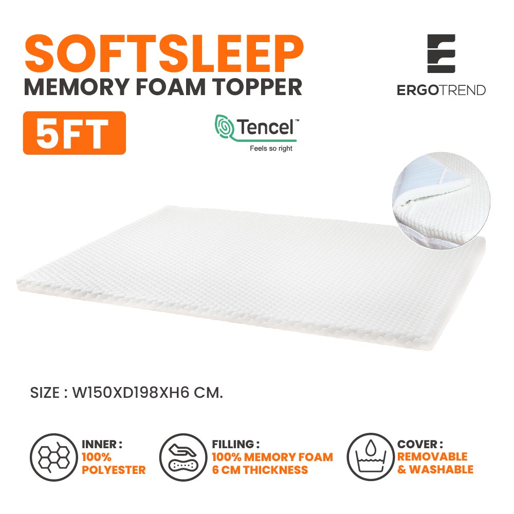 Ergotrend Ergonomic Topper รุ่น SoftSleep Memory Foam Topper 5 FT