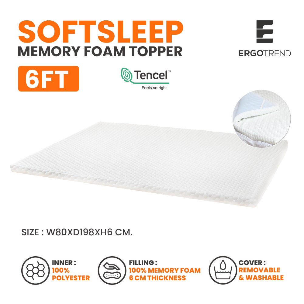 Ergotrend Ergonomic Topper รุ่น SoftSleep Memory Foam Topper 6 FT