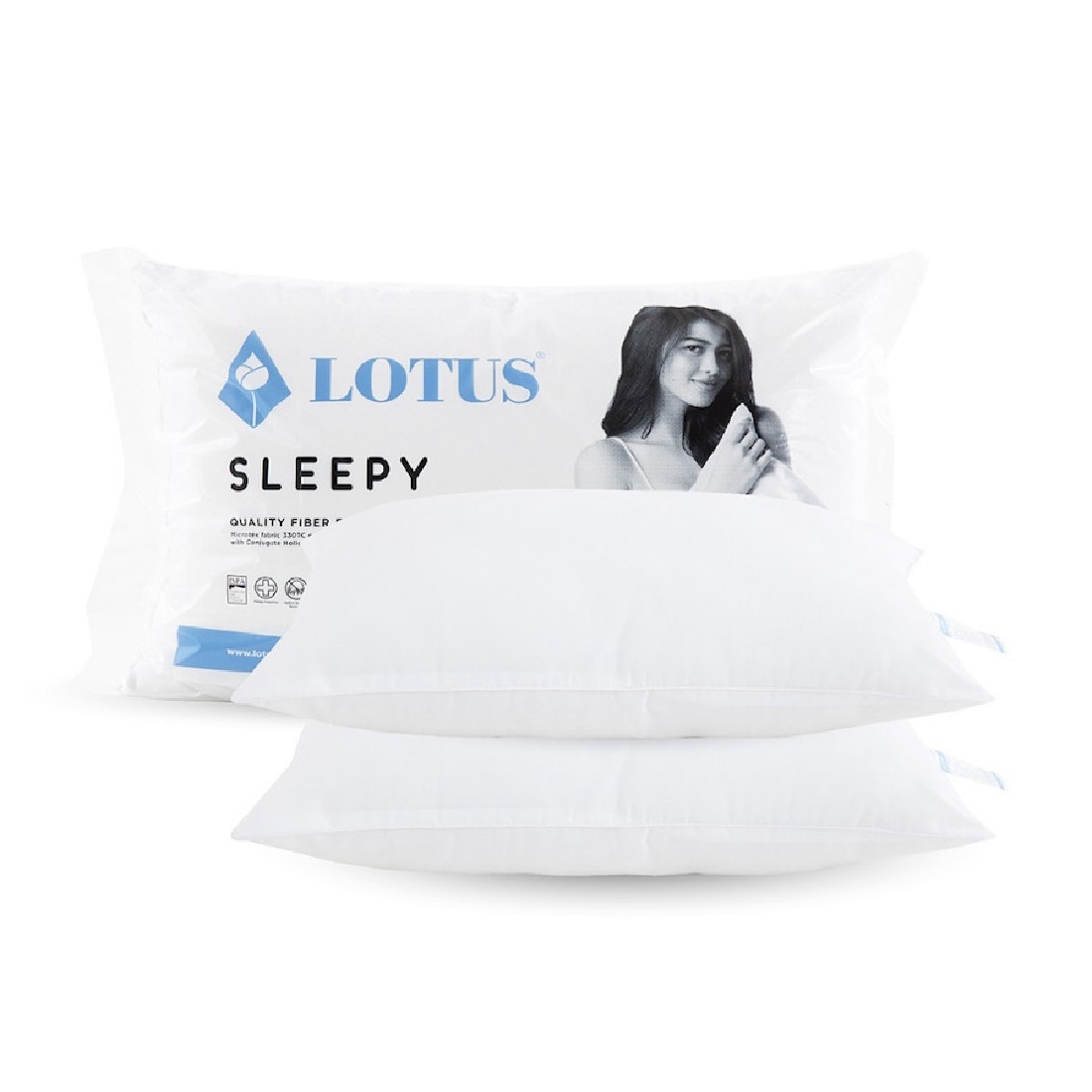 (แพ็คคู่) หมอนข้างใยสังเคราะห์ LOTUS รุ่น Sleepy-1