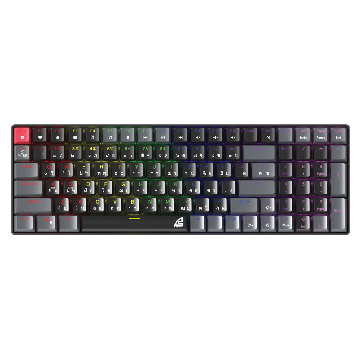 คีย์บอร์ดเกมมิ่ง SIGNO MOBILUS KB-723BLK-R สีดำ-เทา (Otemu Red Switch)