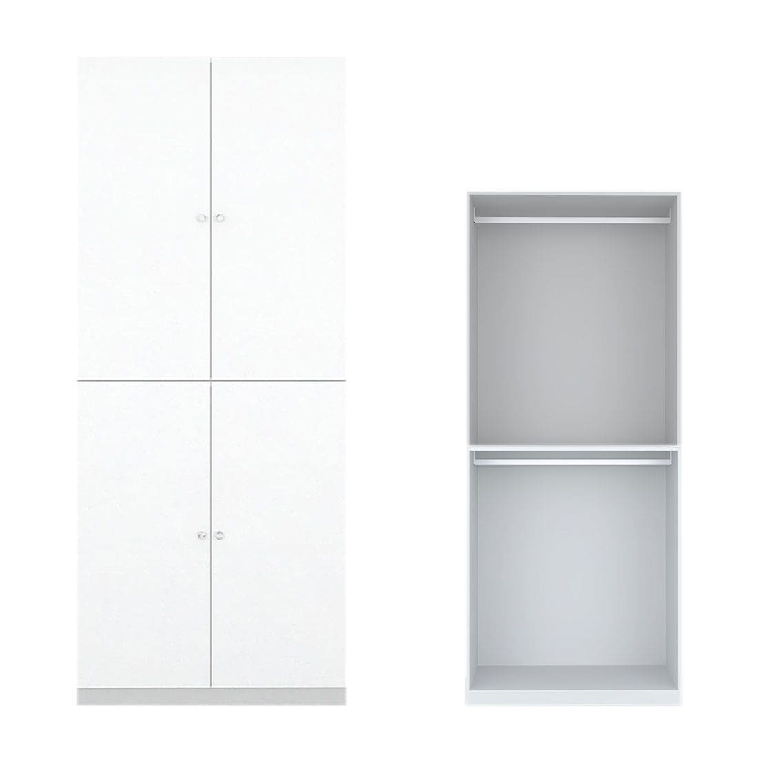 Wardrobe Blox 2.0 Size 100 cm. White Mid Gloss White 02