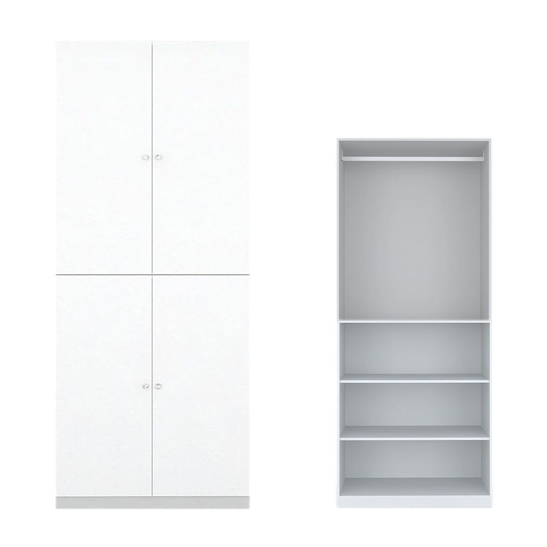 Wardrobe Blox 2.0 Size 100 cm. White Mid Gloss White 02