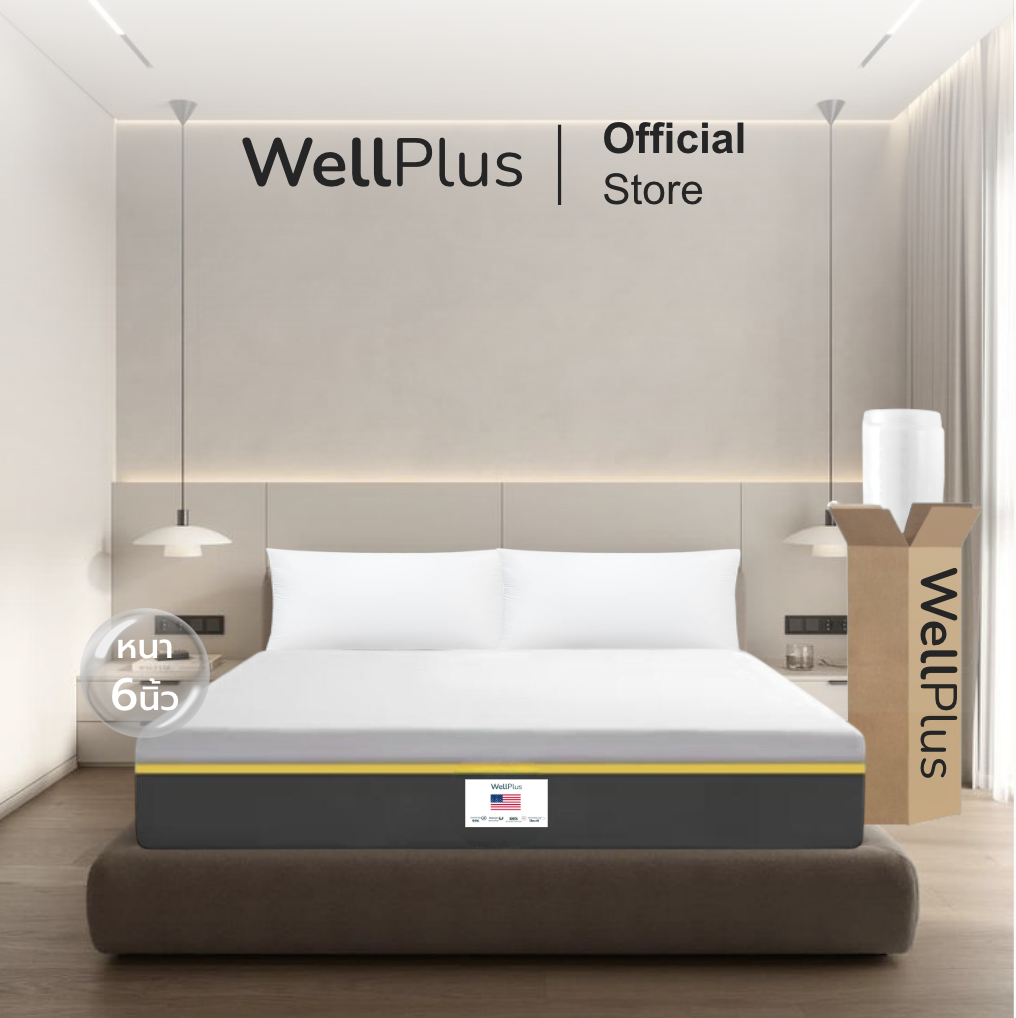 Wellplus [อัดสุญญากาศ] ที่นอนยางพาราแท้ รุ่น Amelia ความหนา 6 นิ้ว ขนาด 3 ฟุต-1