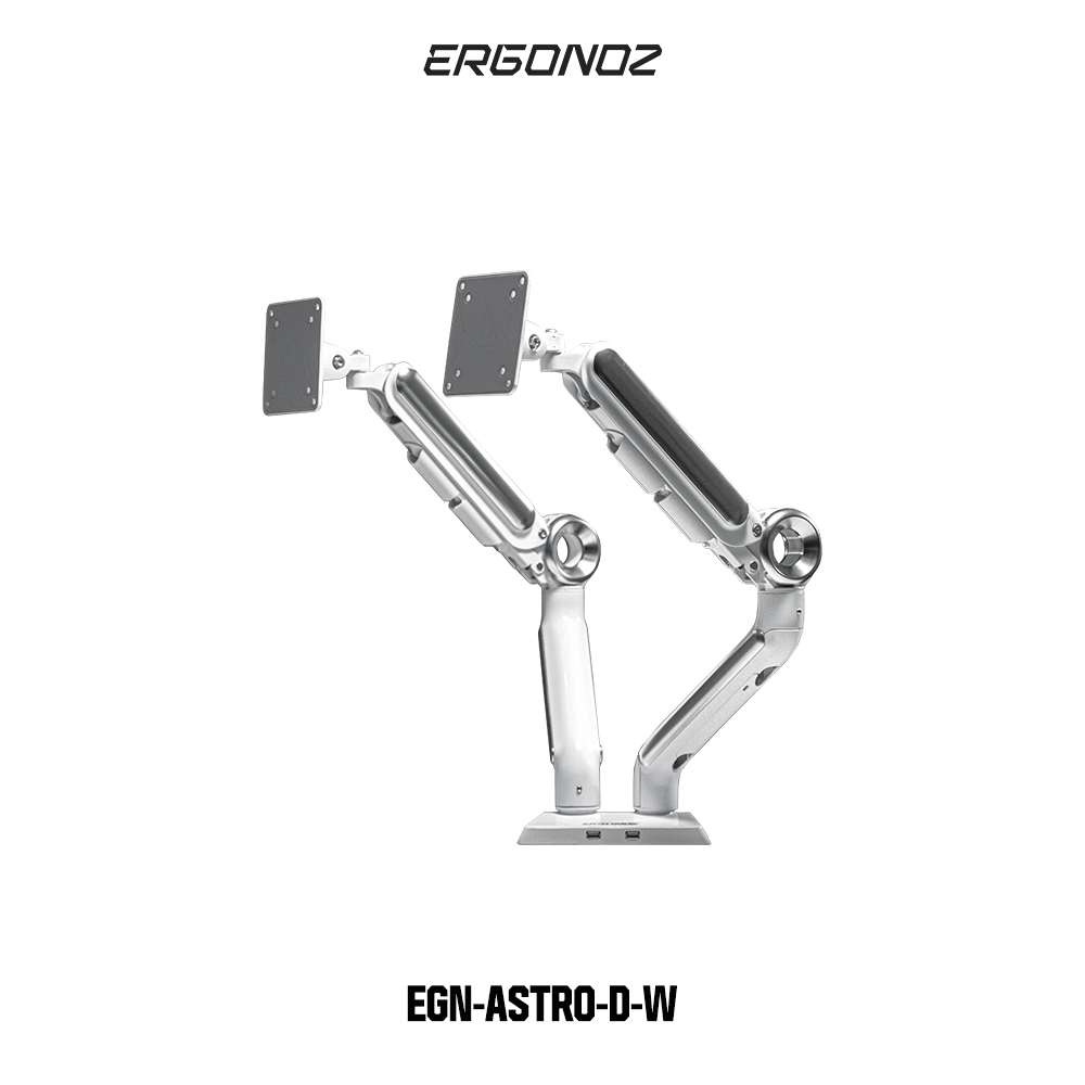 Ergonoz แขนจับจอขาตั้งจอ รุ่น Twin Astro สีขาว-1