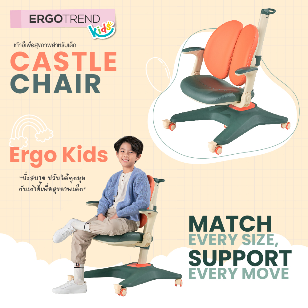 Castle Chair เก้าอี้เพื่อสุขภาพเด็ก ErgotrendKids-1