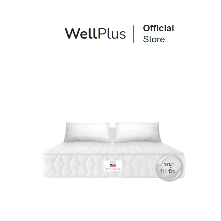 Wellplus ที่นอนสปริงนุ่มเด้ง รุ่น Willow ความหนา 10 นิ้ว ขนาด 6ฟุต