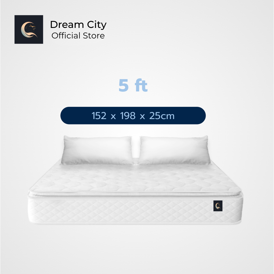 Dreamcity [ส่งฟรี] [แพ็คใส่กล่อง] ที่นอนยางพาราแท้ พ็อกเก็ตเสปริง หนา 10 นิ้ว ขนาด 5ฟุต