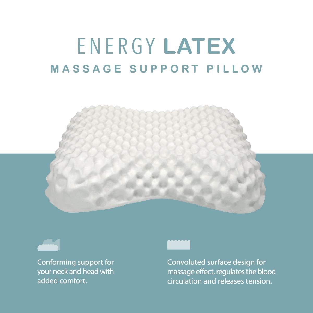 SANTAS หมอนหนุนยางพารา ENERGY LATEX STANDARD รุ่น MASSAGE SUPPORT 03