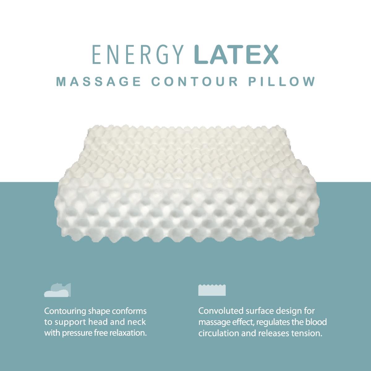 SANTAS หมอนหนุนยางพารา ENERGY LATEX STANDARD รุ่น MASSAGE CONTOUR 03