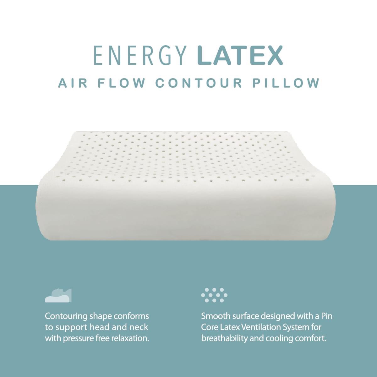 SANTAS หมอนหนุนยางพารา ENERGY LATEX STANDARD รุ่น AIR FLOW CONTOUR 03