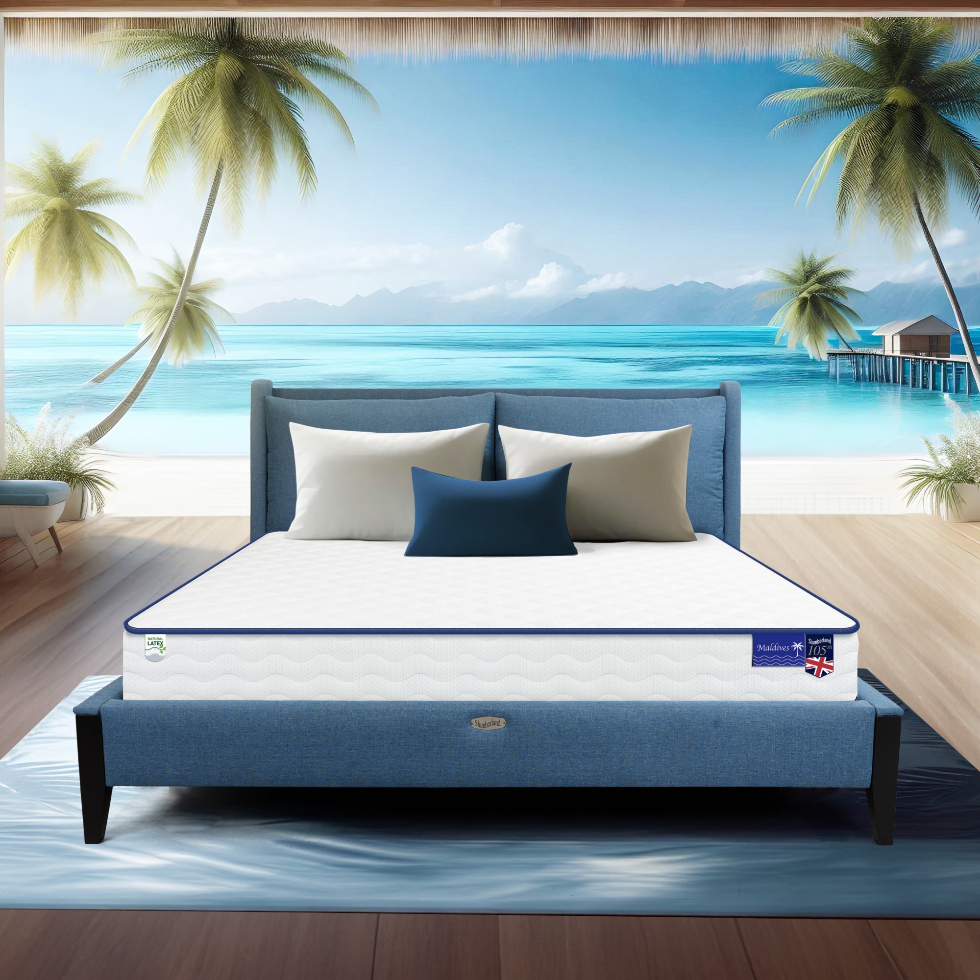 Slumberland ที่นอนระบบสปริงเสริมยางพารา รุ่น Maldives งอได้ 45 องศา ขนาด 5 ฟุต