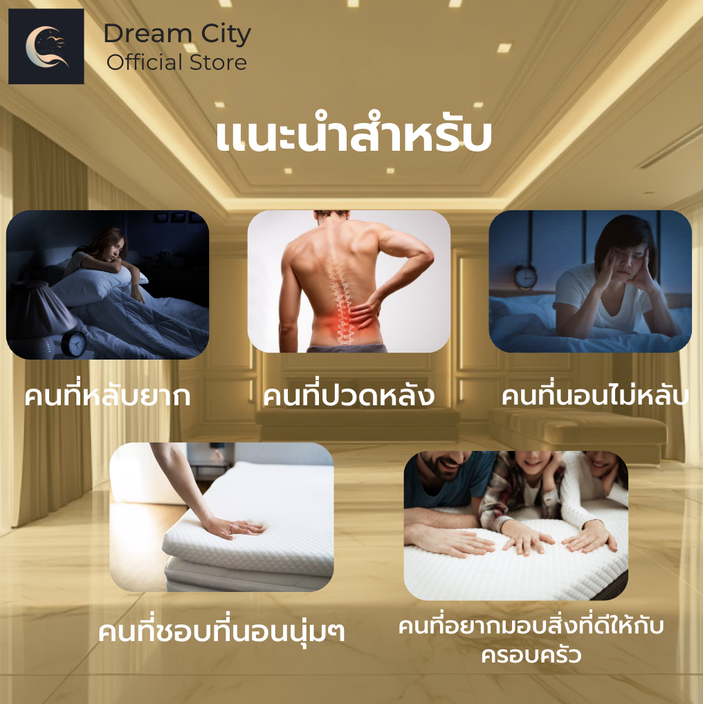 Dreamcity [แพ็คใส่กล่อง] ที่นอนยางพาราแท้ รุ่น LUKA ความหนา 6 นิ้ว นุ่มสบาย รองรับสรีระร่างกาย คเลื่อนย้ายสะดวก ขนาด 6 ฟุต