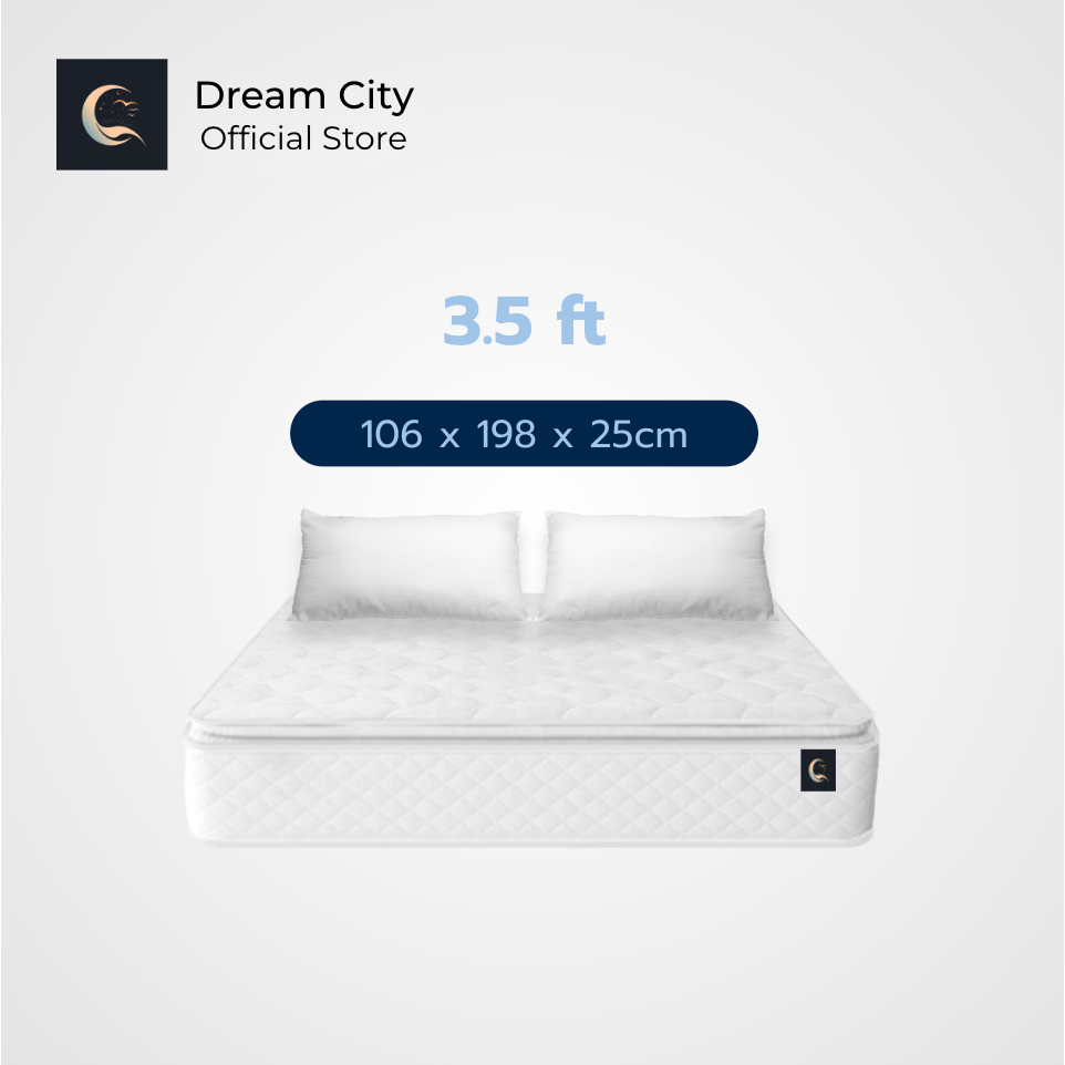 Dreamcity [ส่งฟรี] [แพ็คใส่กล่อง] ที่นอนยางพาราแท้ พ็อกเก็ตเสปริง หนา 10 นิ้ว ขนาด 6ฟุต-1