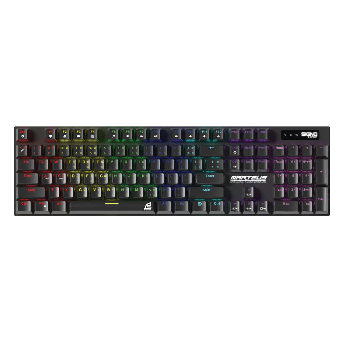 คีย์บอร์ดเกมมิ่ง SIGNO MARTEUS KB-721-BR สีดำ (Otemu Brown Switch)-1