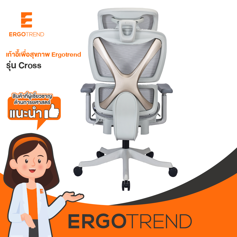 Ergotrend เก้าอี้เพื่อสุขภาพเออร์โกเทรน รุ่น Cross ฺLight Grey